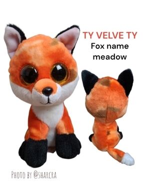 Ty Velve Ty meadow the baby fox orange white brown black stuffed animal Kids toy